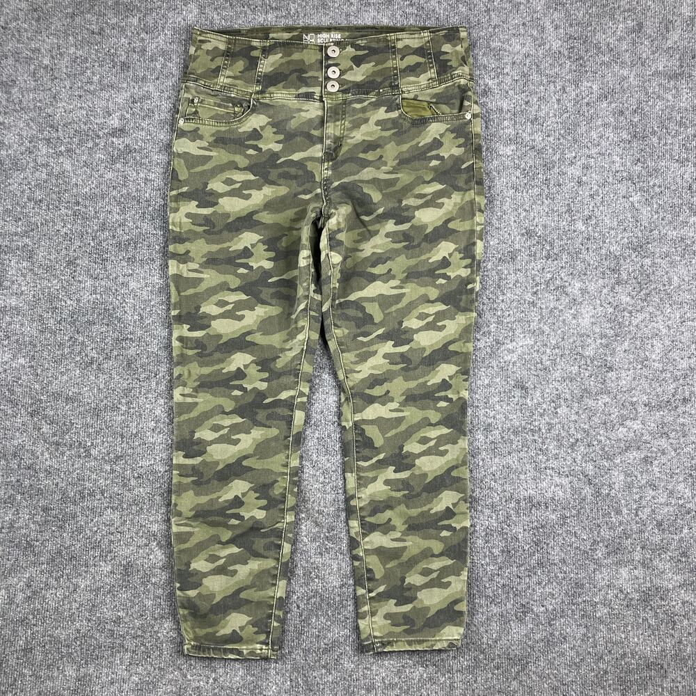 No Boundaries Skinny Jeans Womens Size‎ 17 Camo High Rise Stretch Casual Pants